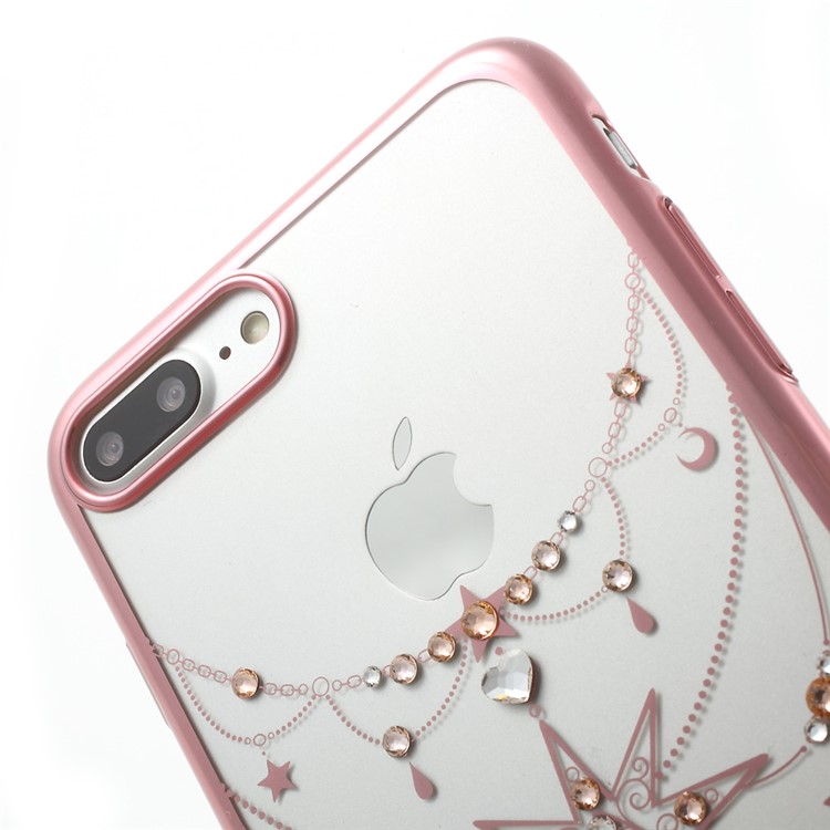 KINGXBAR for iPhone 7 Plus Luxury Diamond Plating PC Case - Star / Rose Gold Edge-5