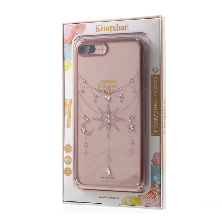 KINGXBAR for iPhone 7 Plus Luxury Diamond Plating PC Case - Star / Rose Gold Edge-9
