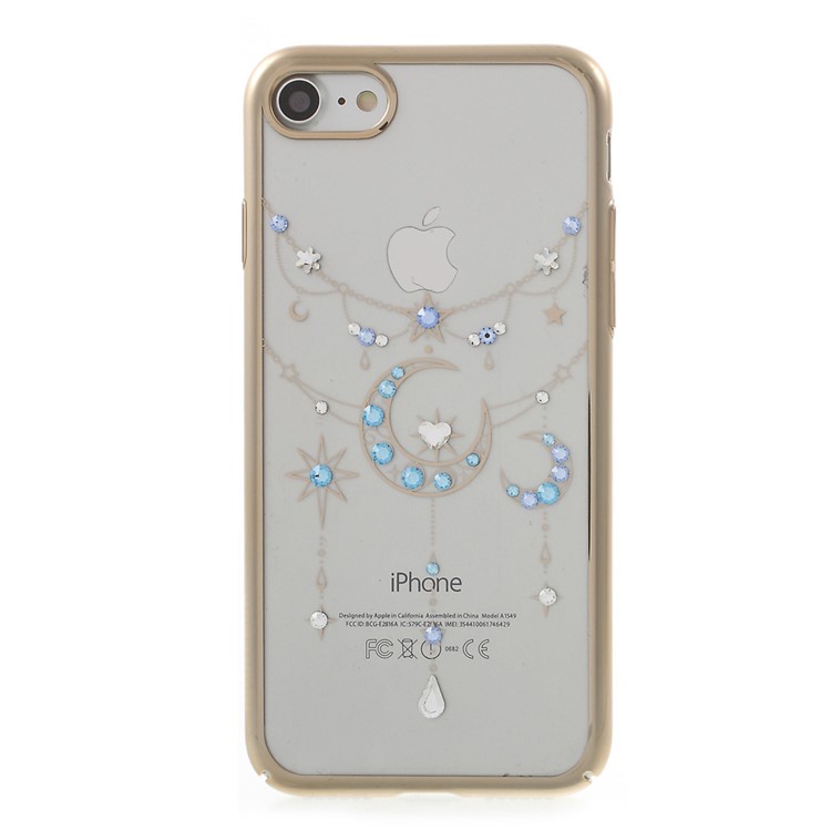 KINGXBAR for iPhone 7 Luxury Authorized Swarovski Plating Hard Phone Cover (Gold Edge) - Crescent-1