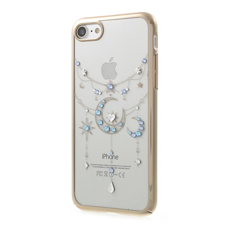 KINGXBAR for iPhone 7 Luxury Authorized Swarovski Plating Hard Phone Cover (Gold Edge) - Crescent-3