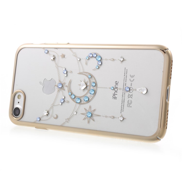 KINGXBAR for iPhone 7 Luxury Authorized Swarovski Plating Hard Phone Cover (Gold Edge) - Crescent-4