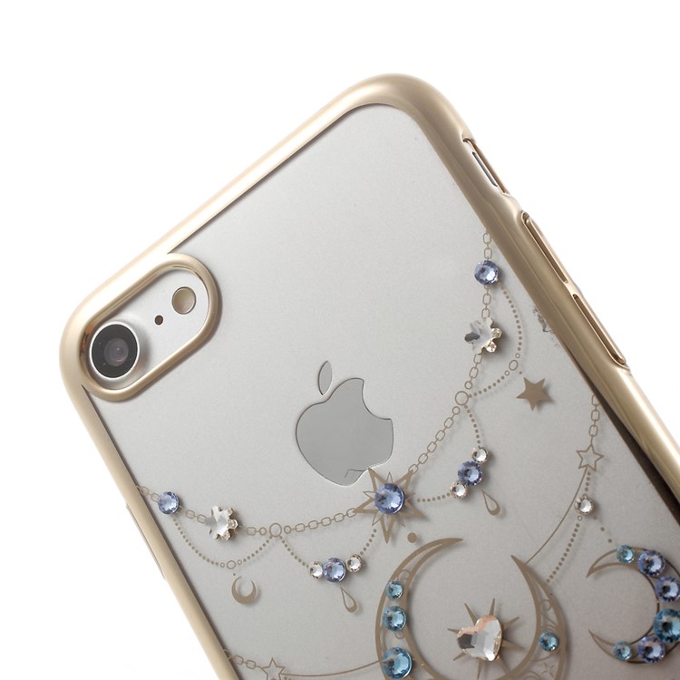 KINGXBAR for iPhone 7 Luxury Authorized Swarovski Plating Hard Phone Cover (Gold Edge) - Crescent-5