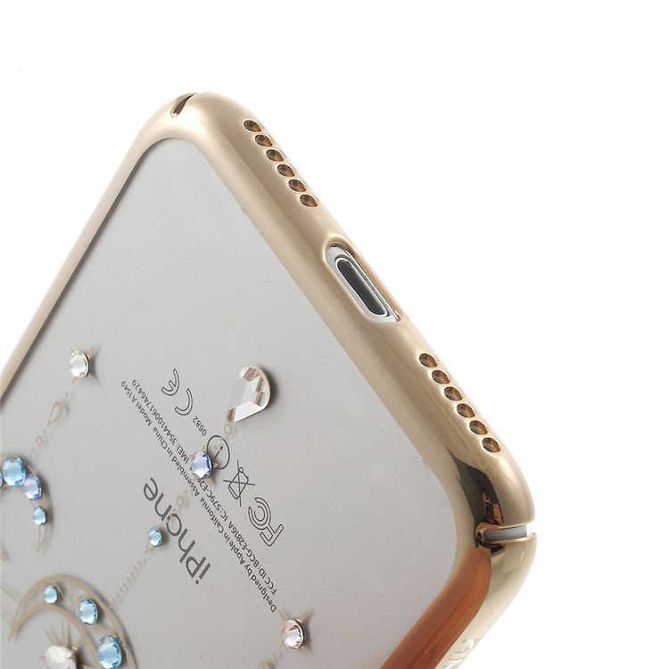 KINGXBAR for iPhone 7 Luxury Authorized Swarovski Plating Hard Phone Cover (Gold Edge) - Crescent-7