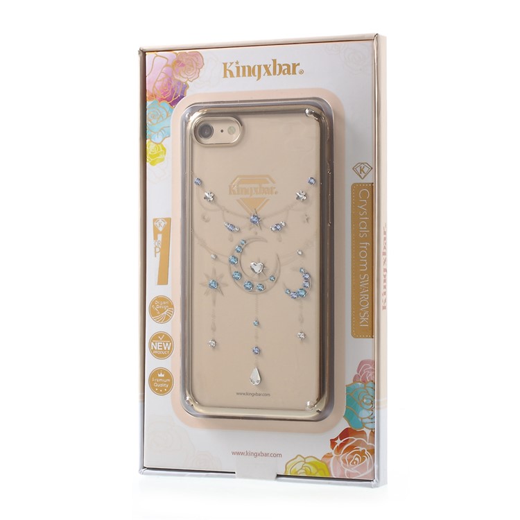 KINGXBAR for iPhone 7 Luxury Authorized Swarovski Plating Hard Phone Cover (Gold Edge) - Crescent-9