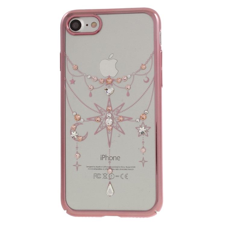 KINGXBAR for iPhone 7 Luxury Authorized Swarovski Plating PC Phone Case - Star / Rose Gold Edge-2
