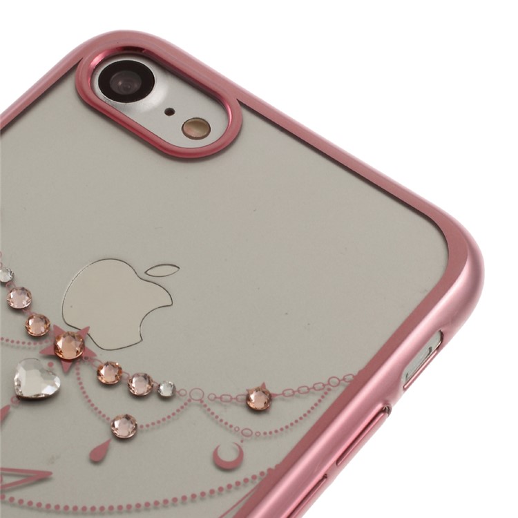 KINGXBAR for iPhone 7 Luxury Authorized Swarovski Plating PC Phone Case - Star / Rose Gold Edge-3