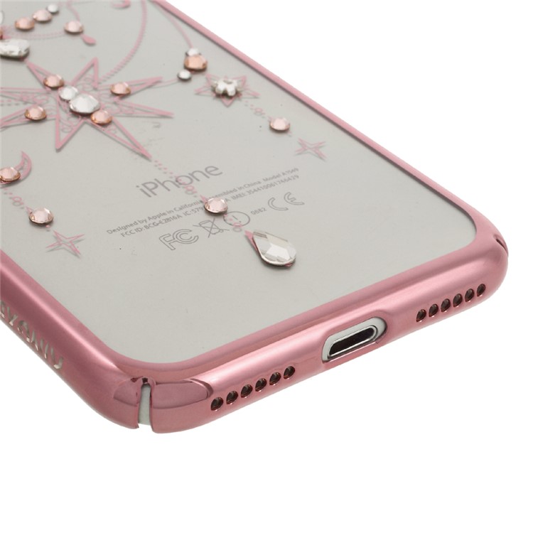 KINGXBAR for iPhone 7 Luxury Authorized Swarovski Plating PC Phone Case - Star / Rose Gold Edge-4