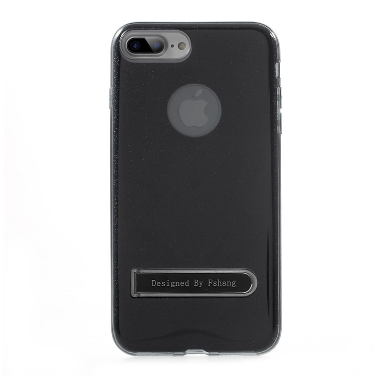 FSHANG Glittery Kickstand TPU + PC Back Case for iPhone 7 Plus 5.5 Inch - Black-2