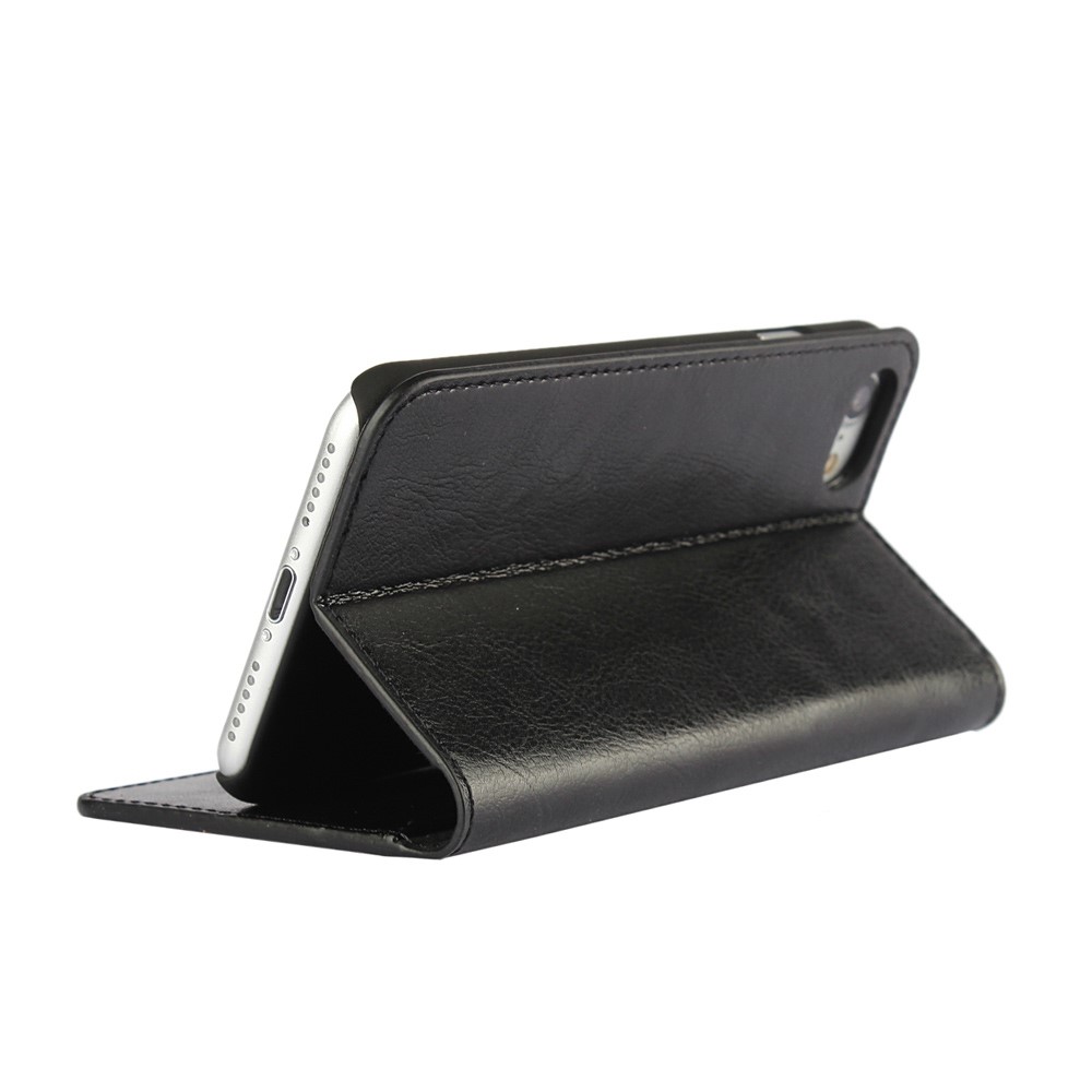 Crazy Horse Genuine Full Grain Leather Wallet Case for iPhone 7 4.7 Inch - Black-5