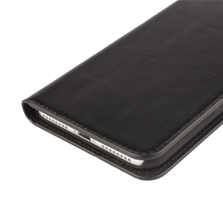 Crazy Horse Full Grain Genuine Leather Wallet Case for iPhone 7 Plus - Black-10
