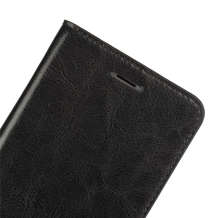 Crazy Horse Full Grain Genuine Leather Wallet Case for iPhone 7 Plus - Black-6