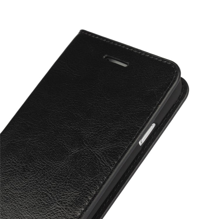 Crazy Horse Full Grain Genuine Leather Wallet Case for iPhone 7 Plus - Black-7