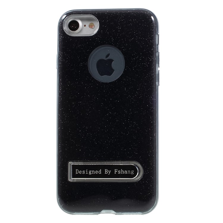 FSHANG Glittery Kickstand TPU + PC Hybrid Case for iPhone 7 4.7 Inch - Black-3