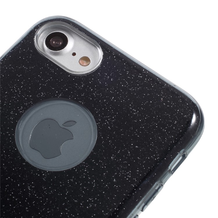 FSHANG Glittery Kickstand TPU + PC Hybrid Case for iPhone 7 4.7 Inch - Black-6