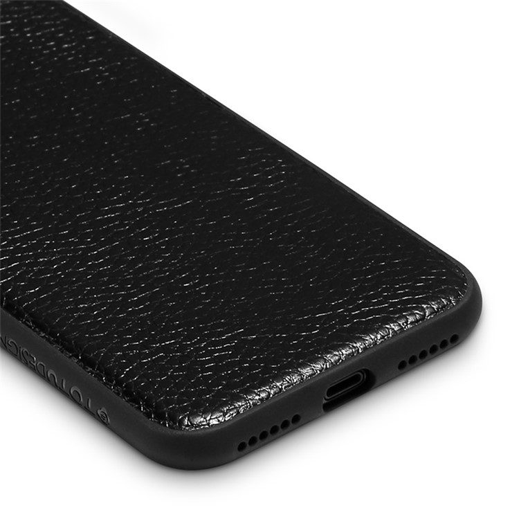 TOTU Jazz Series Metal Wood + Litchi Leather Coated TPU Back Case for iPhone 7 Plus 5.5 - Black-5