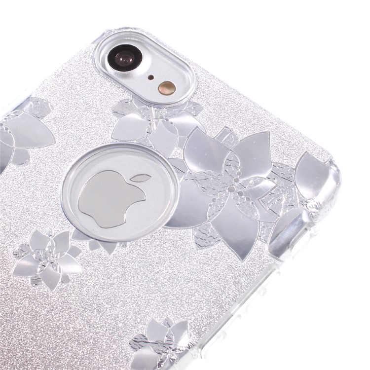 FSHANG for iPhone 7 Sakura Glittery Powder TPU + PC Hybrid Case - Black-3