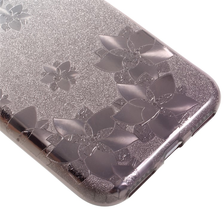 FSHANG for iPhone 7 Sakura Glittery Powder TPU + PC Hybrid Case - Black-4