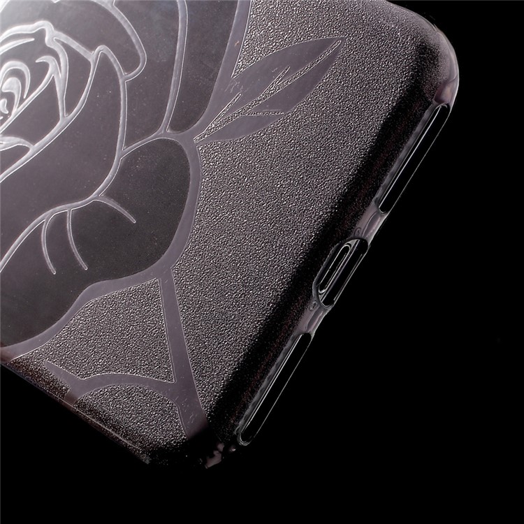 FSHANG for iPhone 7 Plus Rose Flower Glittery Powder TPU + PC Hybrid Case - Black-5