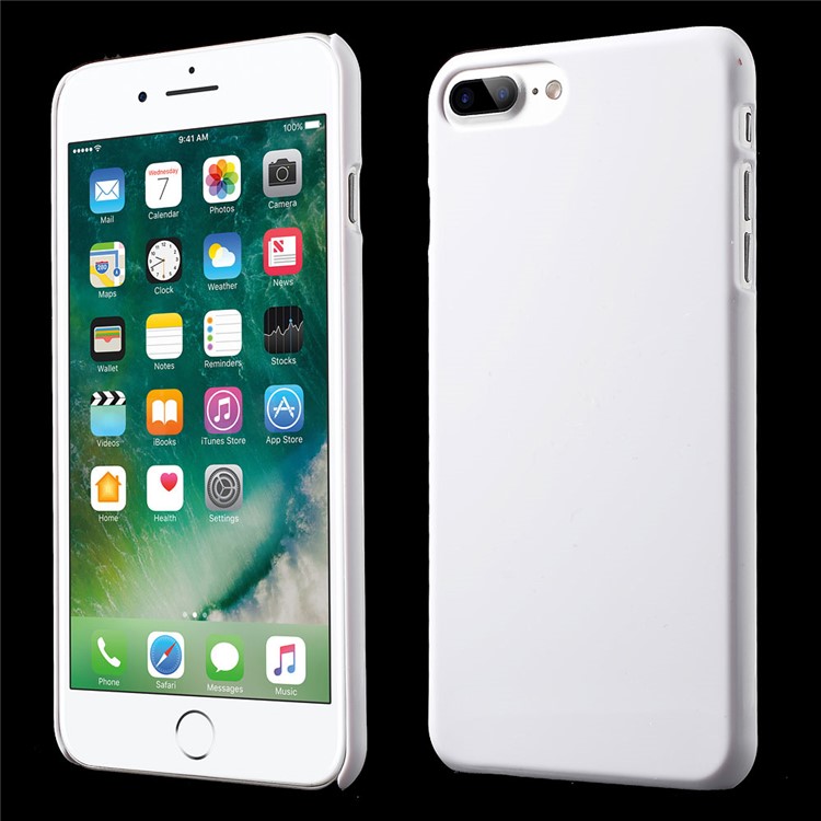 100Pcs/Lot Glossy PC Hard Case Cover for iPhone 7 Plus 5.5 inch - White-1