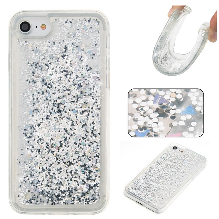 Dynamic Liquid Glitter Powder Quicksand TPU Phone Case for iPhone 7 4.7 inch - Silver-1