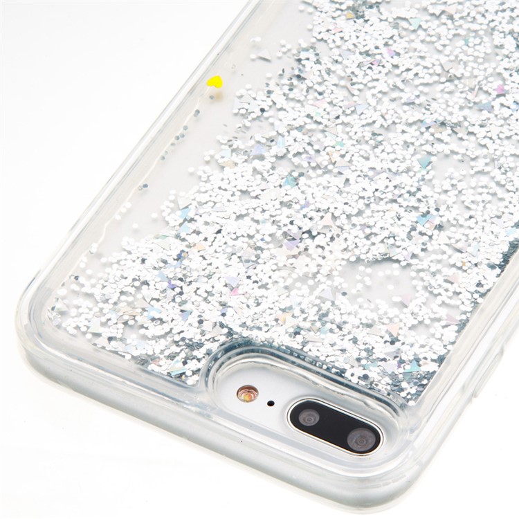 Liquid Quicksand Dynamic Glitter Sequins TPU Phone Case for iPhone 7 Plus - Silver-4