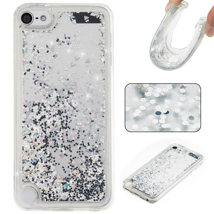 Fluid Glitter Sequins TPU Phone Case for iPod Touch 6/5 - Grey-1