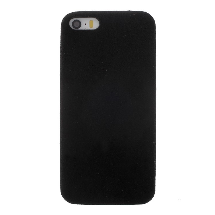 Anti-scratch Suede Skin PP Case for iPhone SE/5s/5 - Black-2