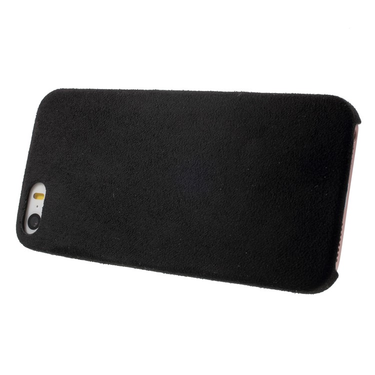 Anti-scratch Suede Skin PP Case for iPhone SE/5s/5 - Black-3