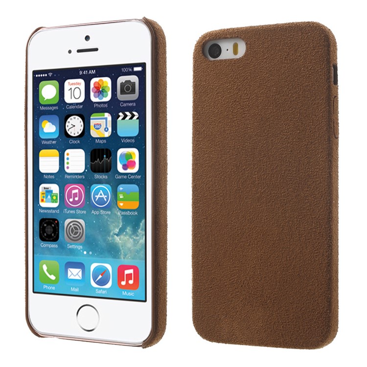 

Anti-scratch Suede Skin PP Mobile Phone Shell for iPhone SE/5s/5 - Brown, iPhone SE