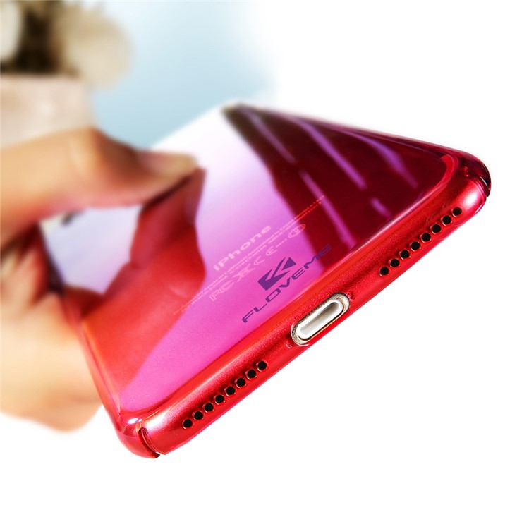 FLOVEME for iPhone 7 Gradient Color Plating PC Hard Case - Red-3