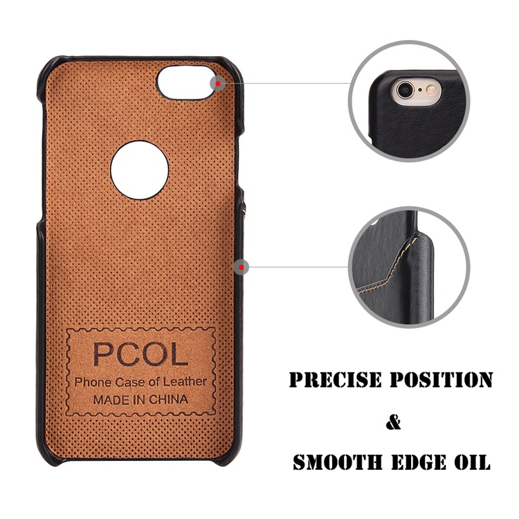 PCOL Nappa PU Leather Skin Hard Shell with Top-layer Cowhide Kickstand for iPhone 6s/6 4.7-4