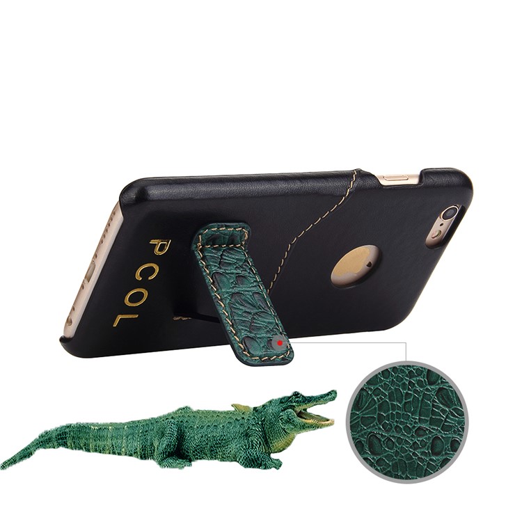 PCOL Nappa PU Leather Skin Hard Shell with Top-layer Cowhide Kickstand for iPhone 6s/6 4.7-5