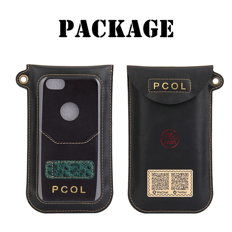 PCOL Nappa PU Leather Skin Hard Shell with Top-layer Cowhide Kickstand for iPhone 6s/6 4.7-6