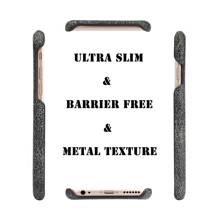 PCOL for iPhone 6s 6 Crack Texture Top-layer Cowhide Leather Skin PC Hard Phone Cover-2