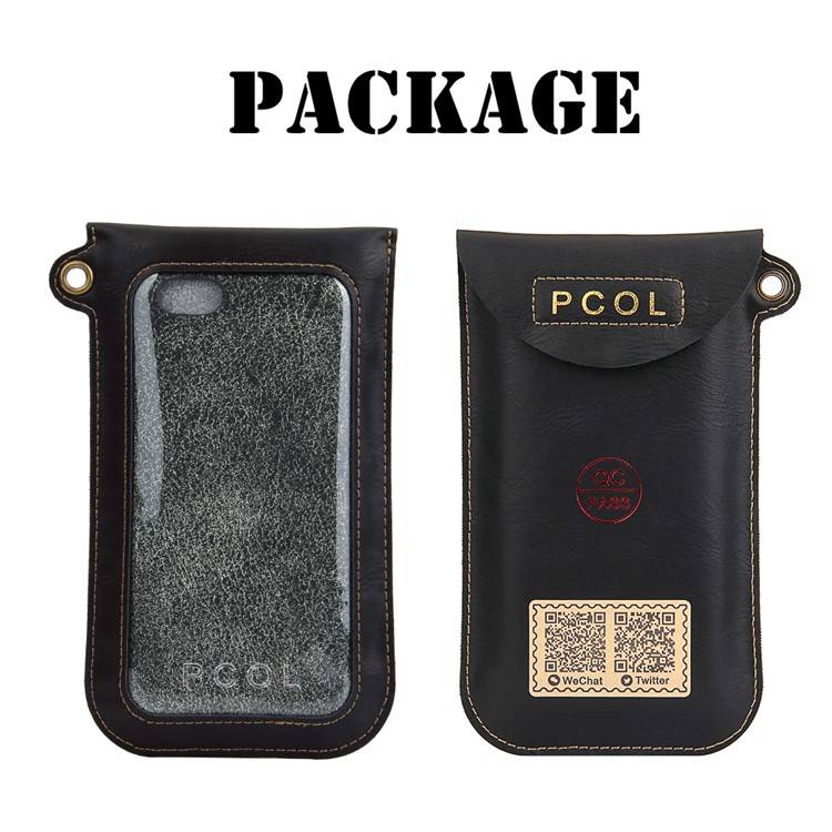 PCOL for iPhone 6s 6 Crack Texture Top-layer Cowhide Leather Skin PC Hard Phone Cover-6