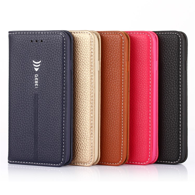 GEBEI Card Holder Leather Stand Phone Case for iPhone 7 4.7 inch - Black-3