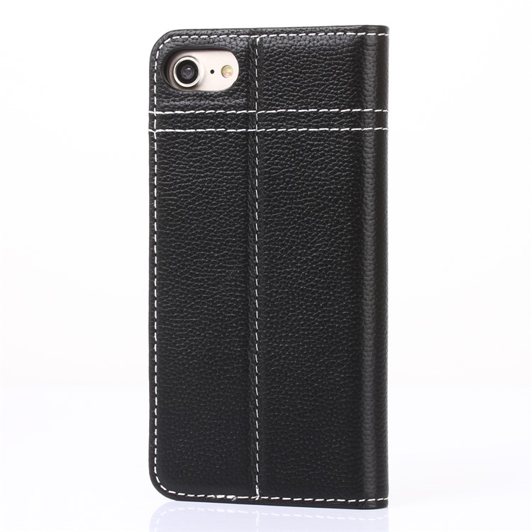 GEBEI Card Holder Genuine Leather Case for iPhone 7 - Black-2
