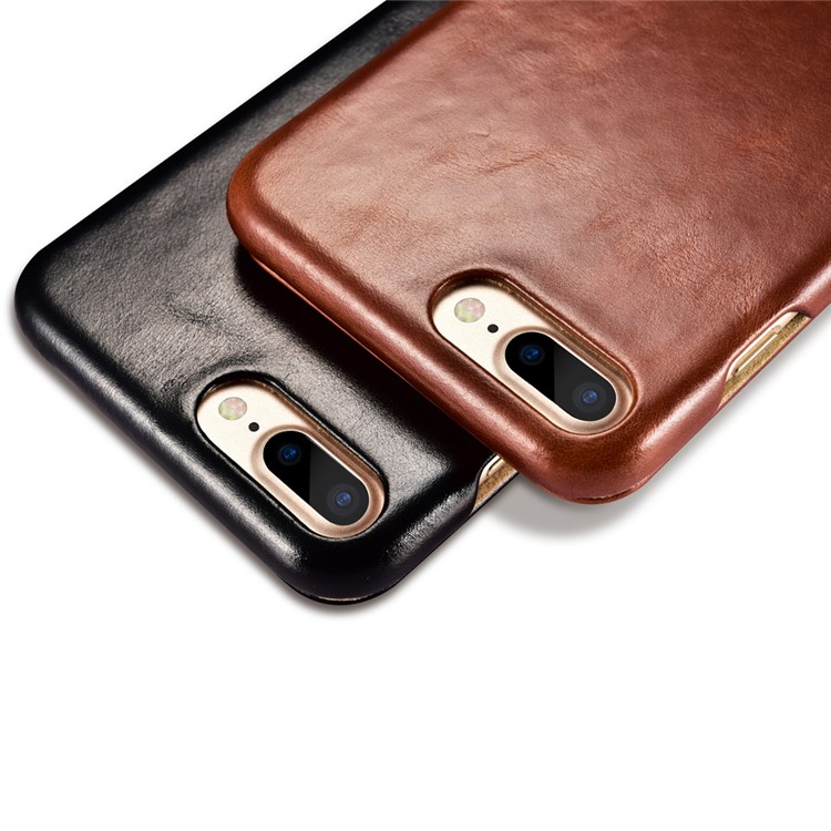 ICARER Genuine Leather Cover with Magnetic Closure for iPhone 7 Plus 5.5 Inch - Black-2