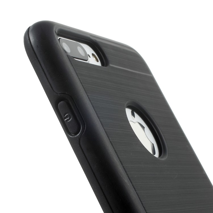 2-in-1 Brushed PC + TPU Hybrid Case for iPhone 7 Plus 5.5 inch - Black-5