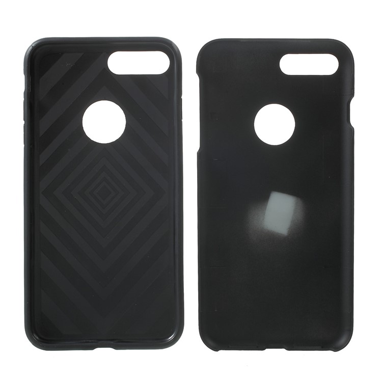 2-in-1 Brushed PC + TPU Hybrid Case for iPhone 7 Plus 5.5 inch - Black-7