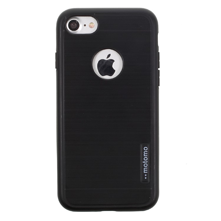 MOTOMO 2-piece Brushed PC + TPU Hybrid Case for iPhone 7 4.7 inch - Black-2