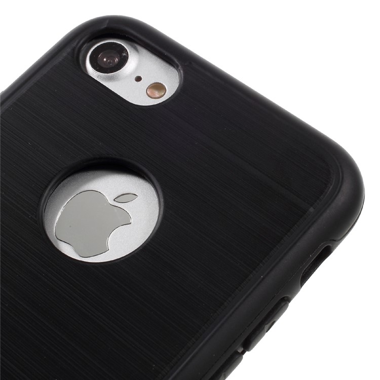 MOTOMO 2-piece Brushed PC + TPU Hybrid Case for iPhone 7 4.7 inch - Black-3