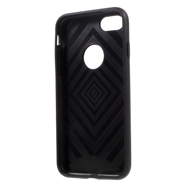 MOTOMO 2-piece Brushed PC + TPU Hybrid Case for iPhone 7 4.7 inch - Black-5