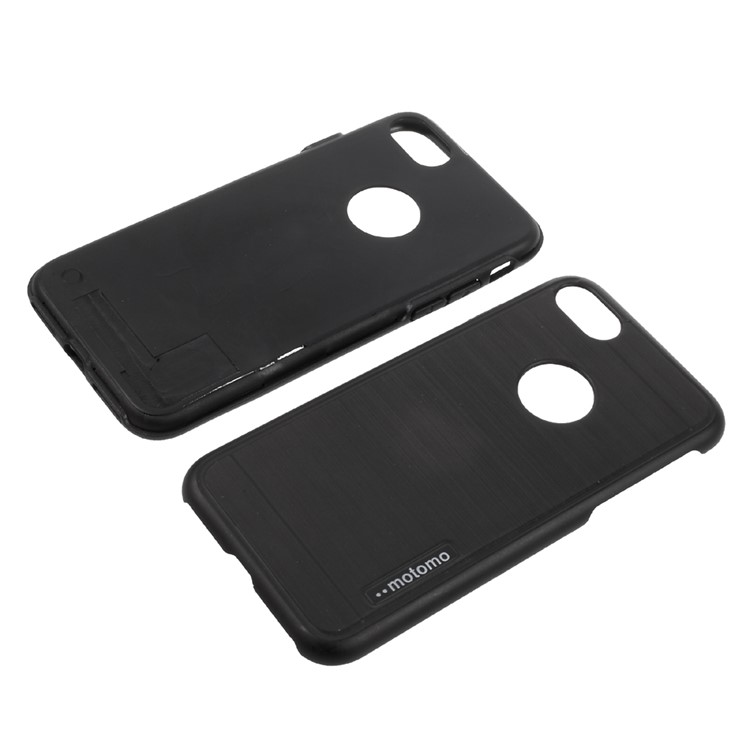 MOTOMO 2-piece Brushed PC + TPU Hybrid Case for iPhone 7 4.7 inch - Black-6
