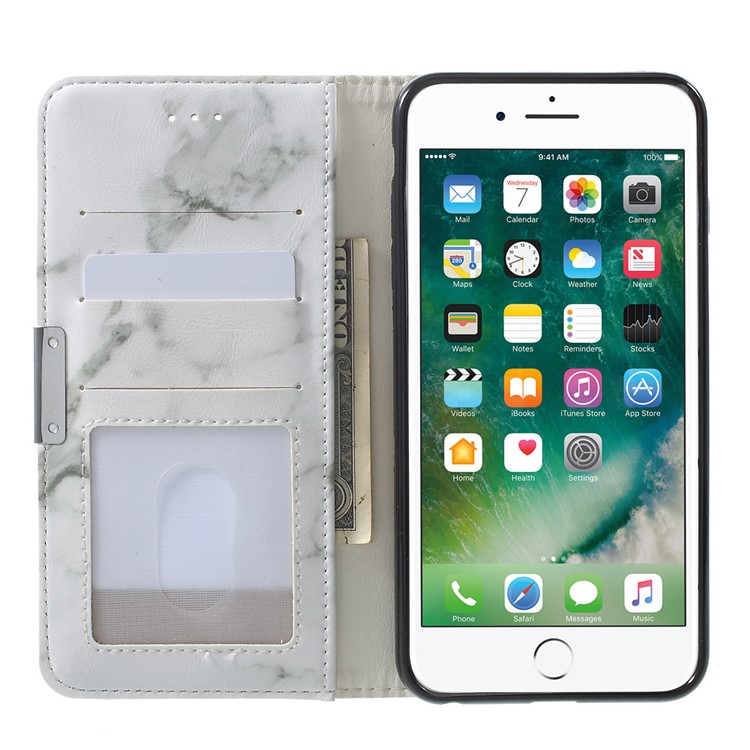 Marmor Textur Leder Brieftasche Flip Abdeckung Für Iphone 6s 6 - Grau-5