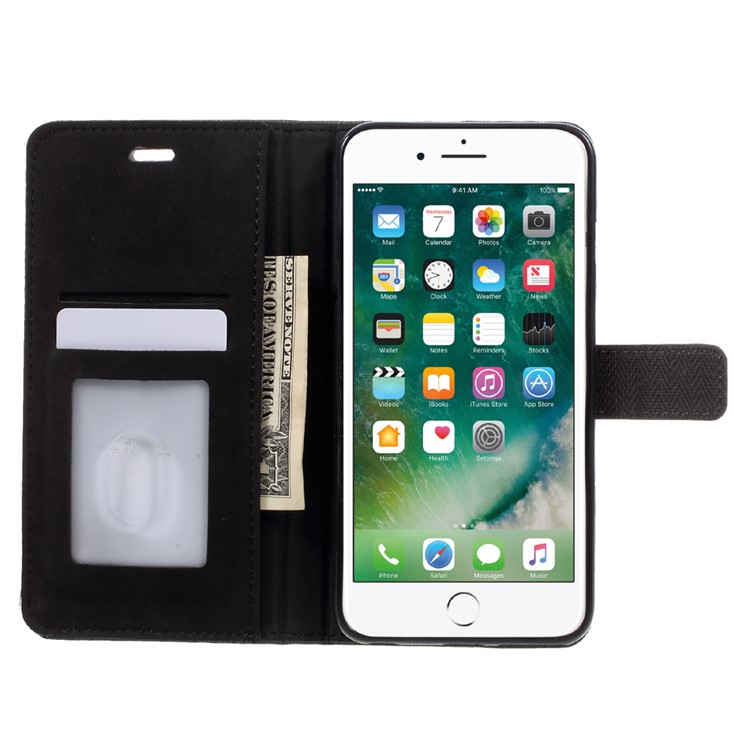 Notebook Style Leather Wallet Stand Phone Case for iPhone 6s Plus/6 Plus - Black-6