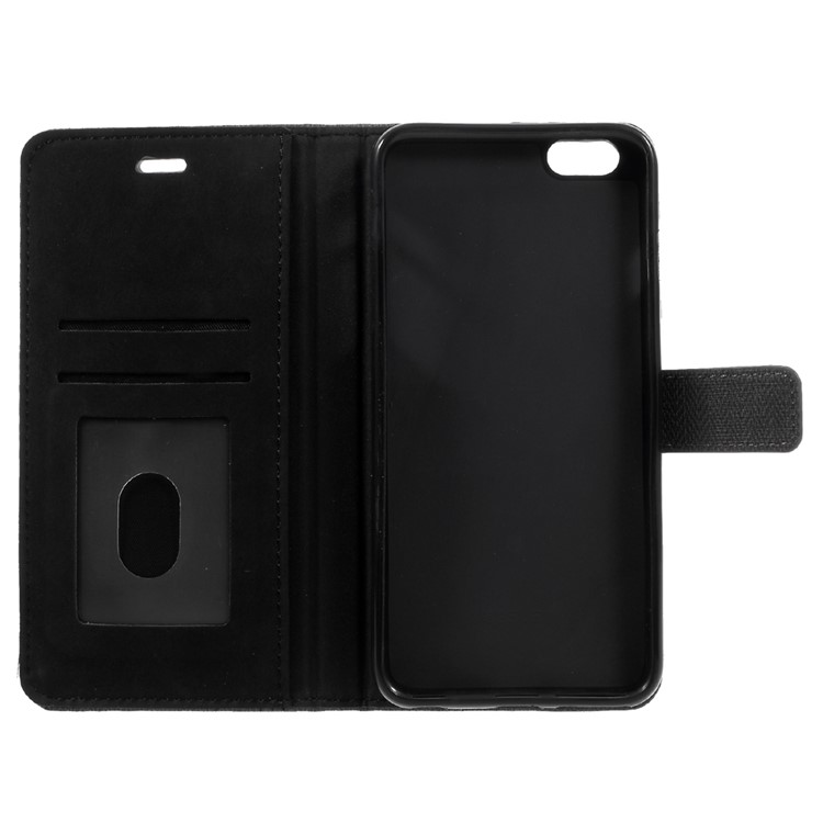 Contrast Color Leather Case Wallet Stand for iPhone 6s/6 4.7 Inch - Black-13