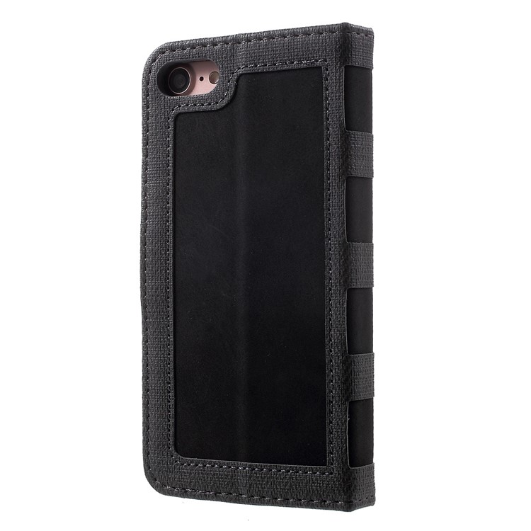 Notebook Style Leather Wallet Stand Case for Apple iPhone 7 2016 - Black-2