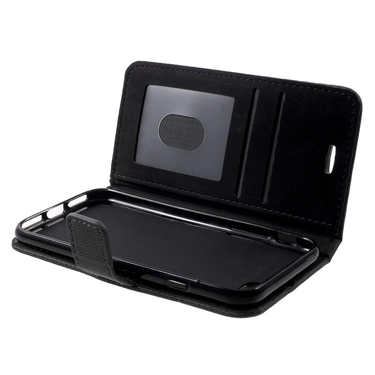 Notebook Style Leather Wallet Stand Case for Apple iPhone 7 2016 - Black-6