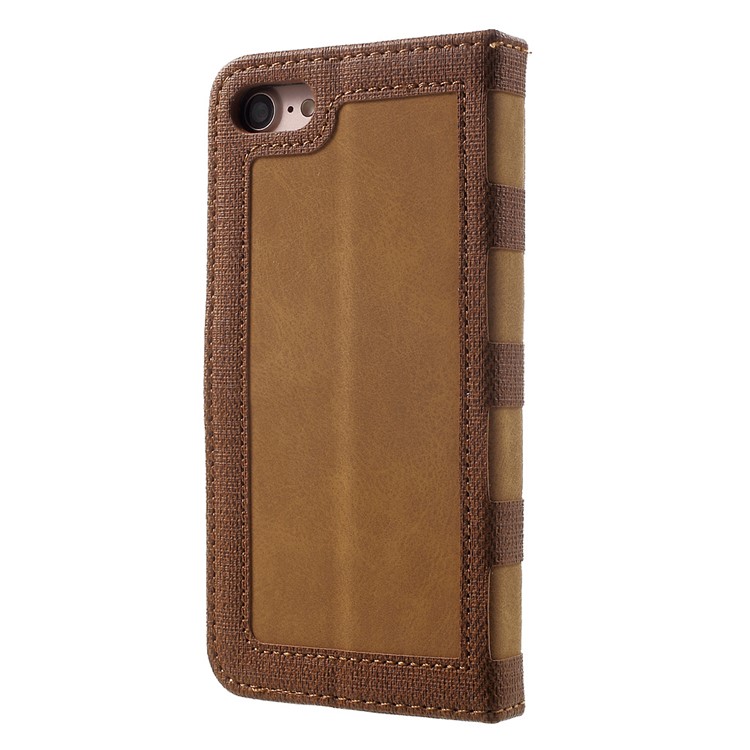 Notebook Style Leather Wallet Folio Phone Case for iPhone 7 4.7 inch - Brown-2